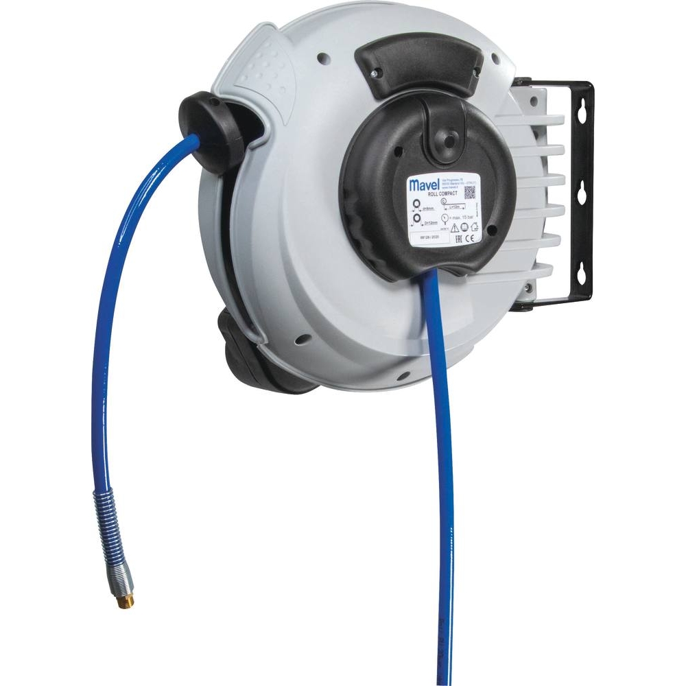 Enrouleur automatique orientable de tuyau d'air polyuréthane 15 bar 8x12mm 12+1m 1/4