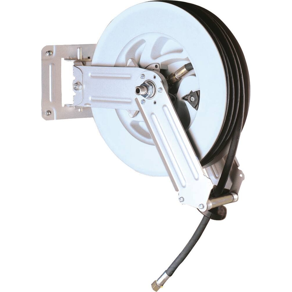 Enrouleur automatique orientable de tuyau d'air caoutchouc 20 bar 15m 1/2