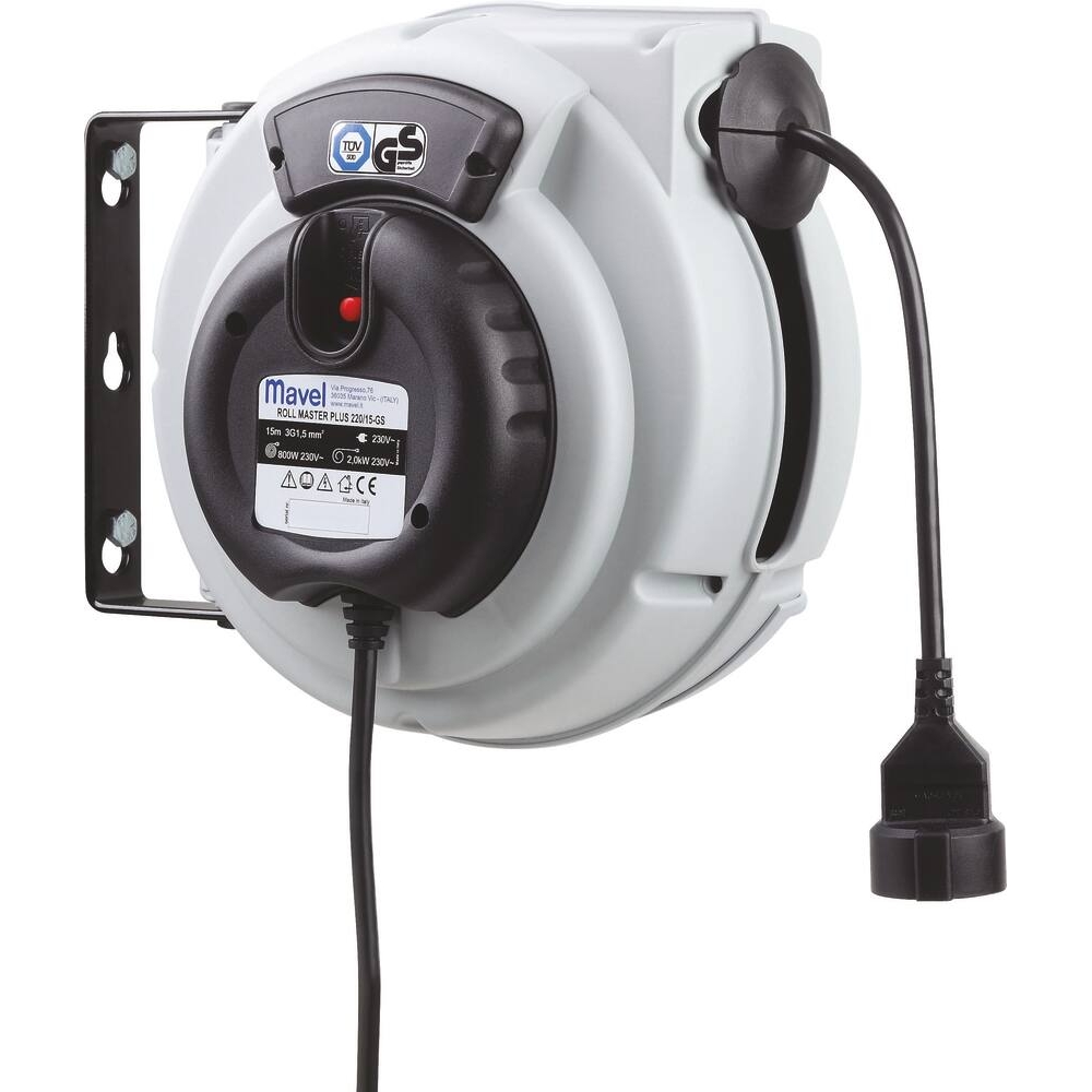 Enrouleur électrique automatique 230V HO5VV-F 15m 3G1,5mm² MAVEL - 09428