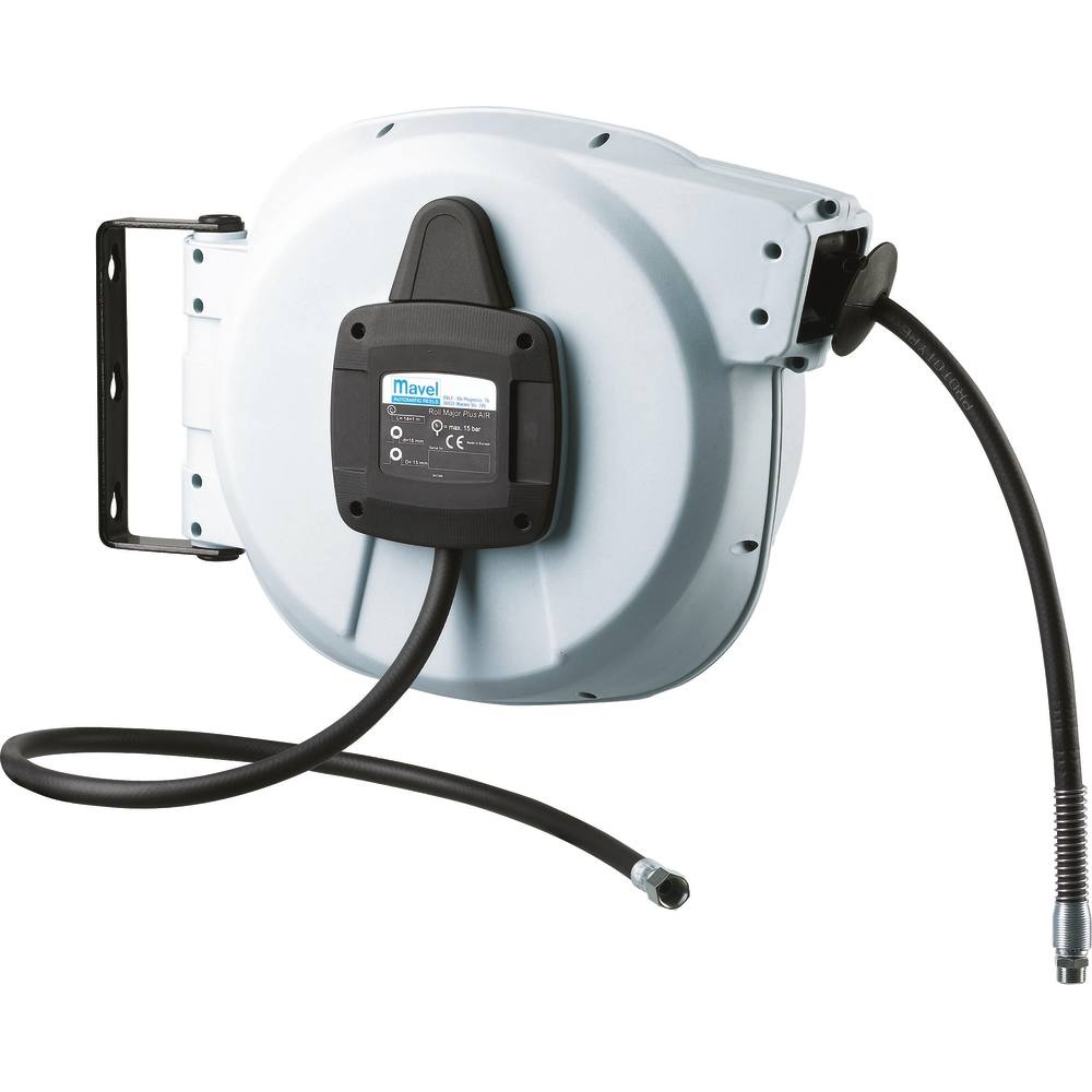 Enrouleur automatique orientable de tuyau d'air PVC/PU 15 bar 10x15mm 14+1m 3/8