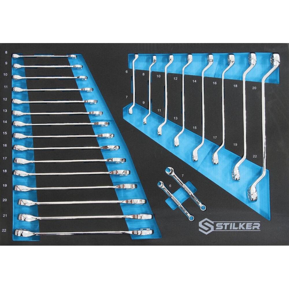 Module mousse 527x387mm clés mixtes, clés polygonales - 26 pcs STILKER - 09633