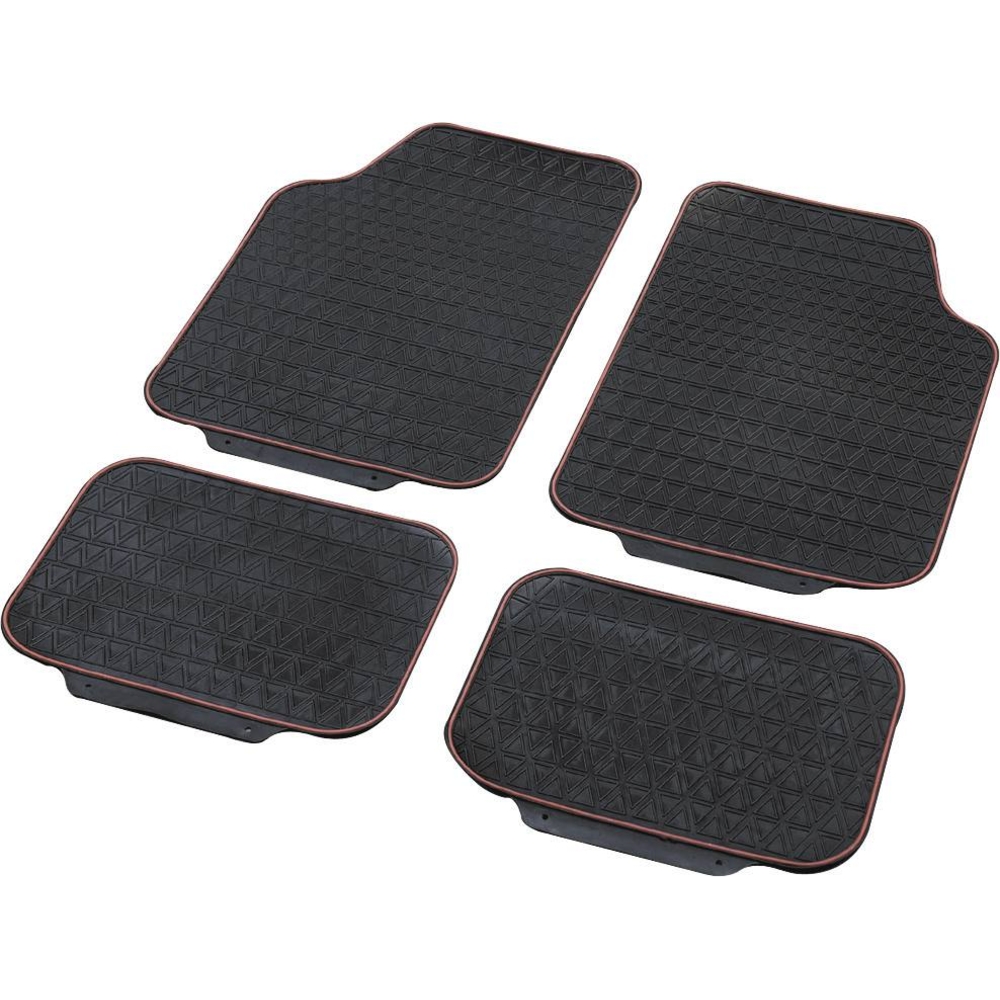 Tapis de voiture caoutchouc avec liseré - 4 pcs - 09700
