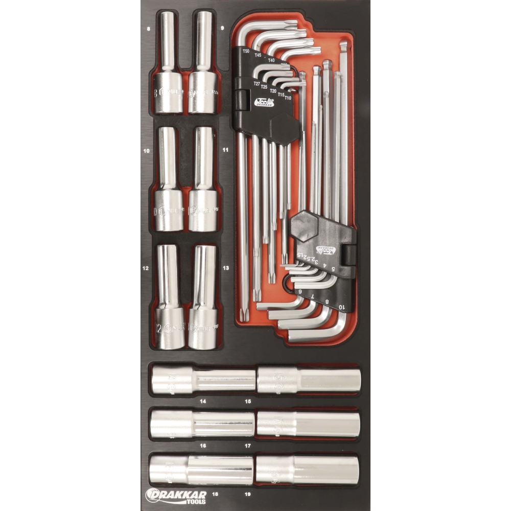 Module mousse finition metal cle torx hex DRAKKAR TOOLS - 09702