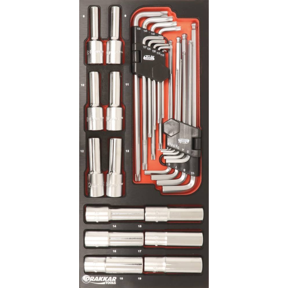 Module mousse 395x178mm métal douilles longues 1/2