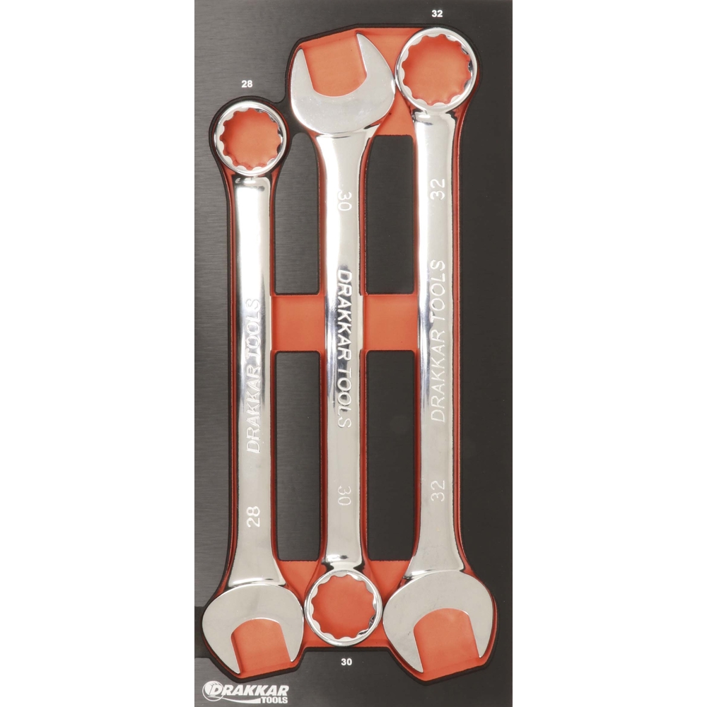 Module mousse finition metal cles mixtes 28 DRAKKAR TOOLS - 09704