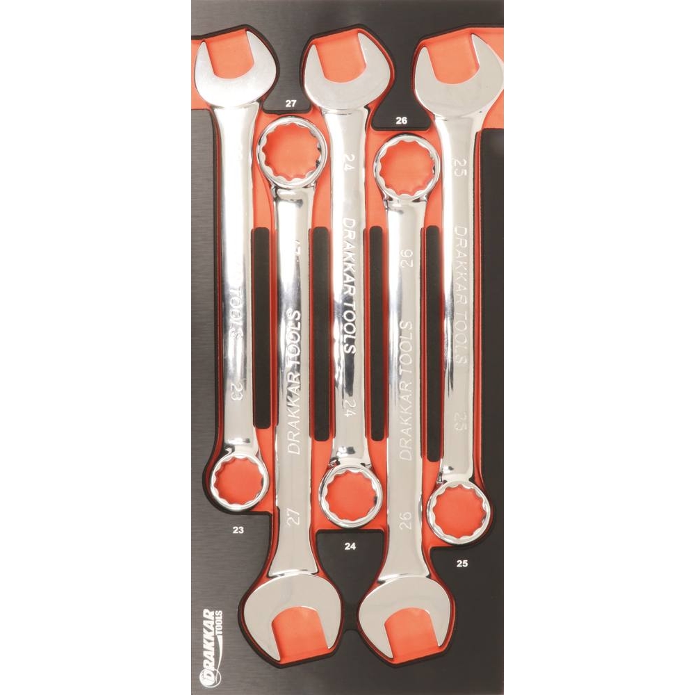 Module mousse 395x178mm métal clés mixtes 23 à 27mm - 5 pcs DRAKKAR TOOLS - 09705