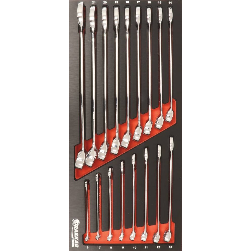 Module mousse 395x178mm métal clés mixtes 6 à 22mm - 17 pcs DRAKKAR TOOLS - 09706
