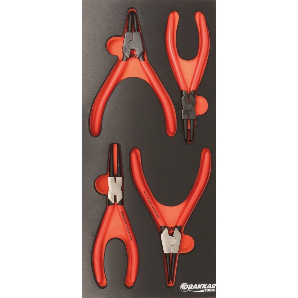 Module mousse 395x178mm métal pinces circlips - 4 pcs DRAKKAR TOOLS - 09711