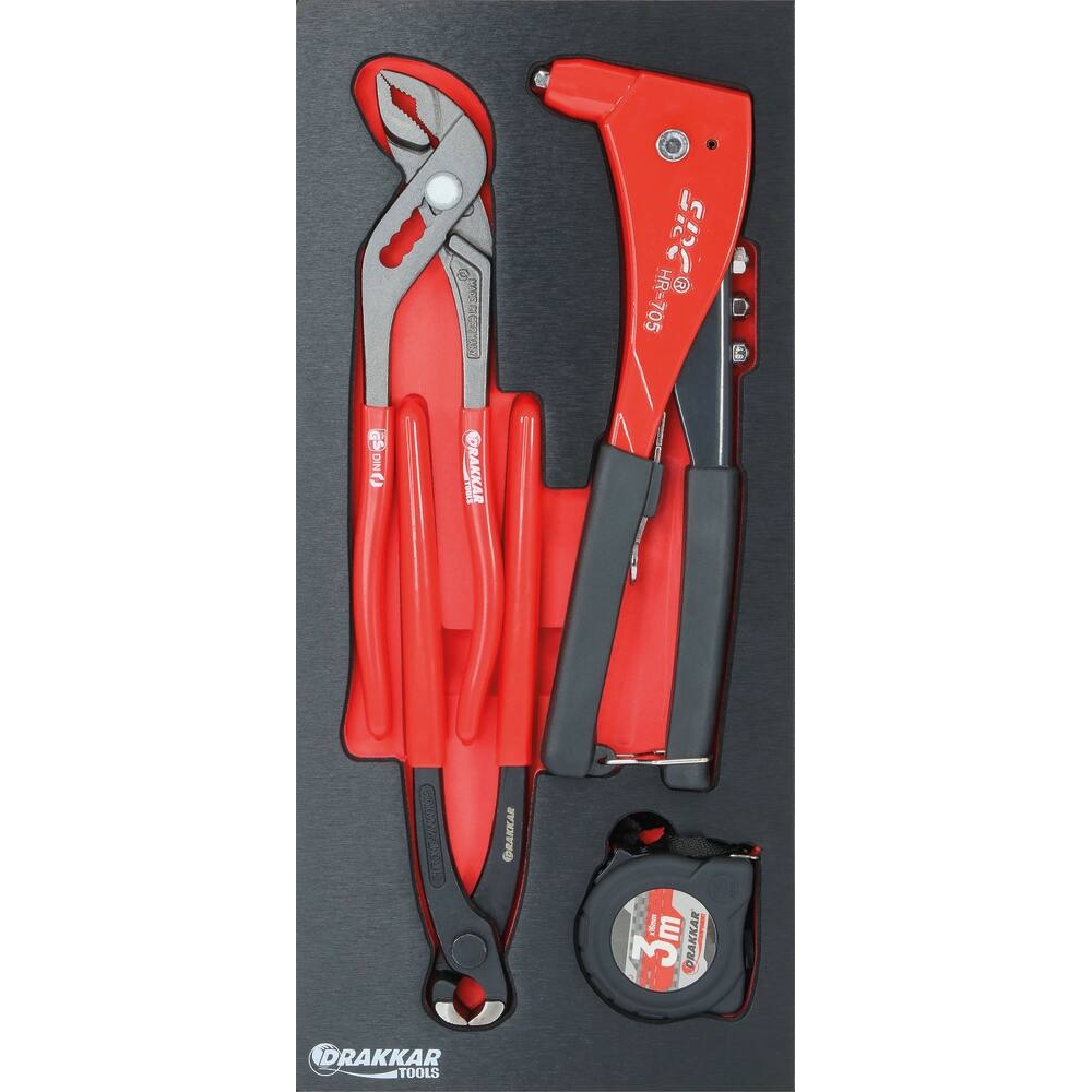 Module mousse 395x178mm métal pinces/tenaille/mesure - 4 pcs DRAKKAR TOOLS - 09713