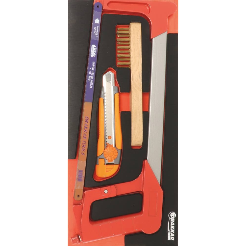 Module mousse 395x178mm métal scie/lames/cutter/brosse - 13 pcs DRAKKAR TOOLS - 09714