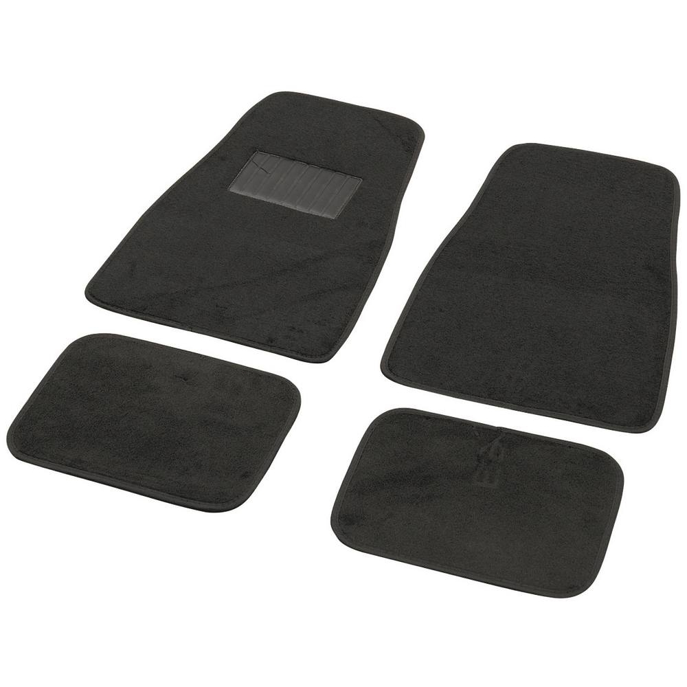 Tapis de voiture moquette avec talonnette sur tapis conducteur - 4 pcs - 09740