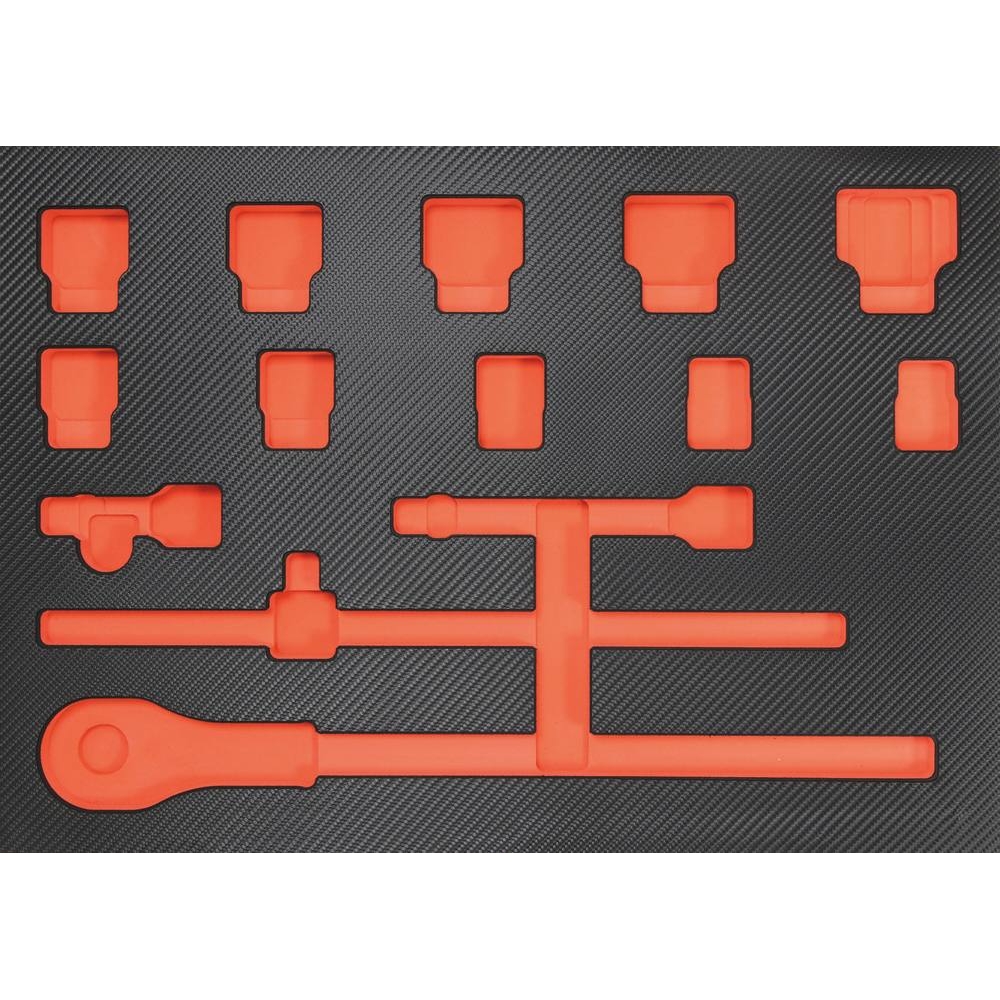 Module mousse 567x402mm carbone vide pour douilles/cliquet 3/4