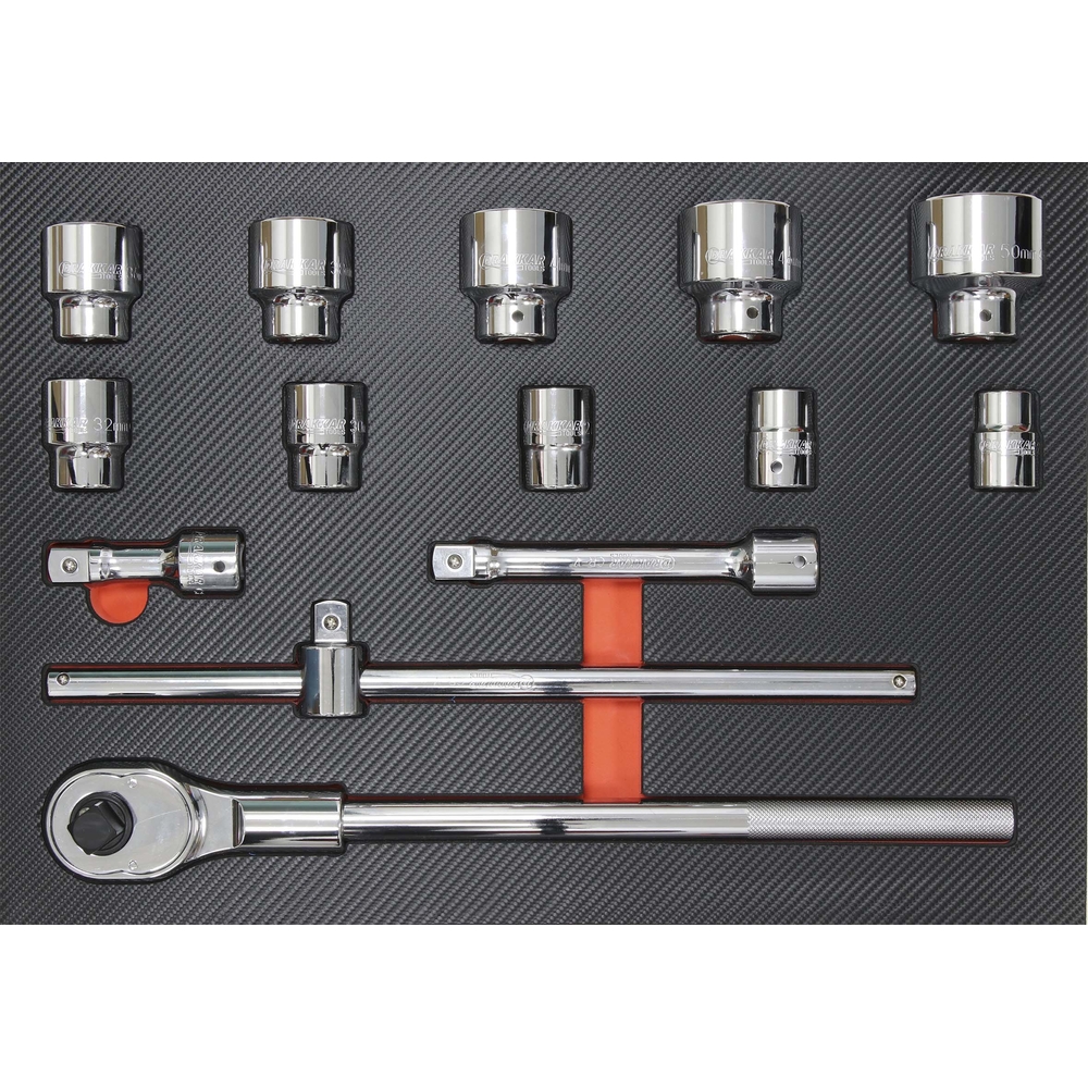 Module mousse finition carbone plein pour 14 douilles 3/4' DRAKKAR TOOLS - 09742