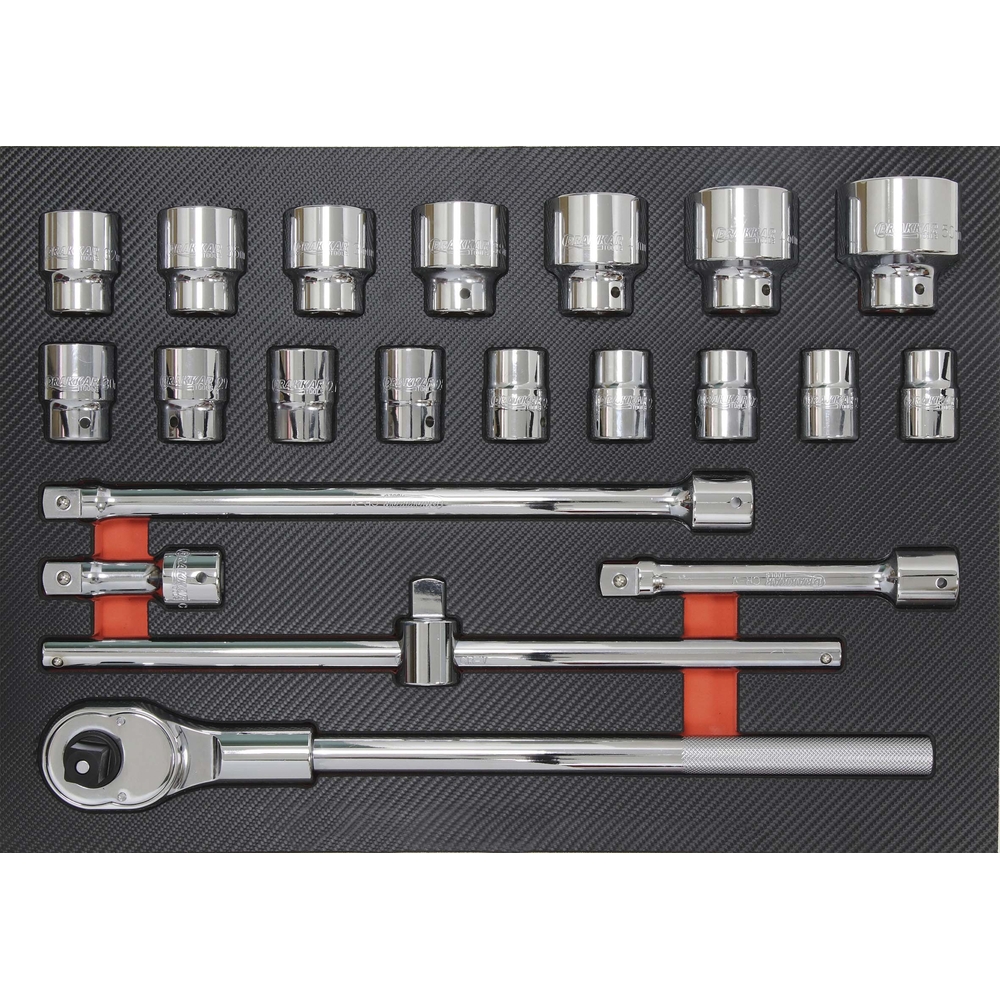 Module mousse finition carbone plein pour 21 douilles 3/4' DRAKKAR TOOLS - 09744