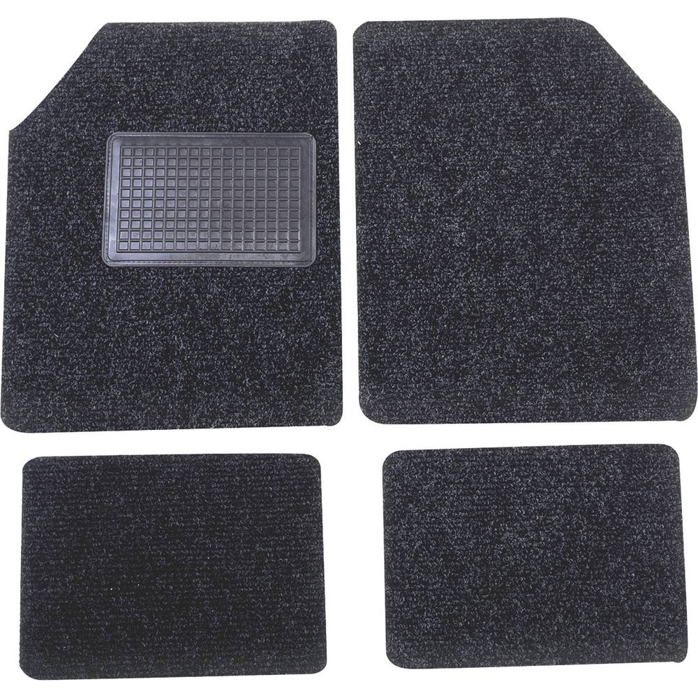 Tapis de voiture moquette avec talonnette sur tapis conducteur - 4 pcs - 09750