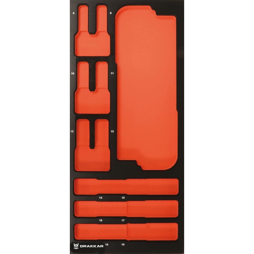Module mousse 395x178mm métal vide pour douilles longues 1/2