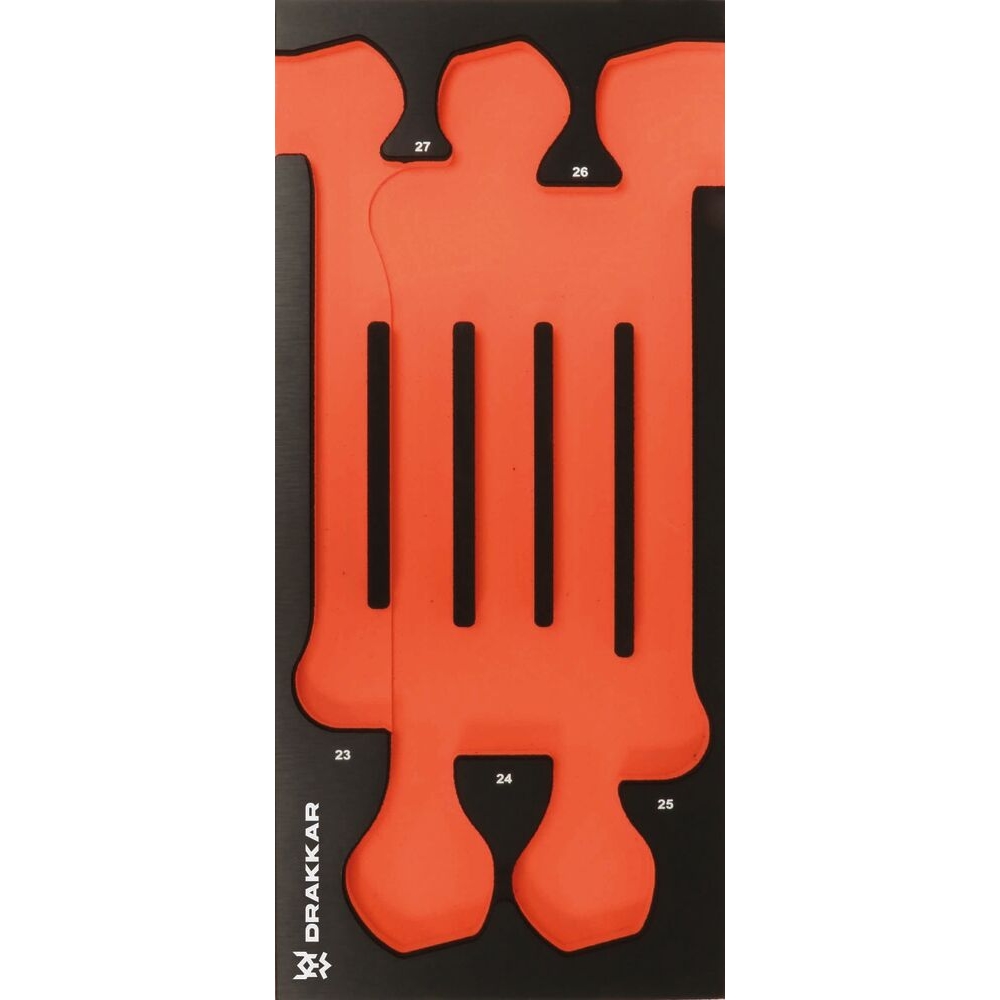 Module mousse 395x178mm métal vide pour clés mixtes 23 à 27mm DRAKKAR TOOLS - 09755