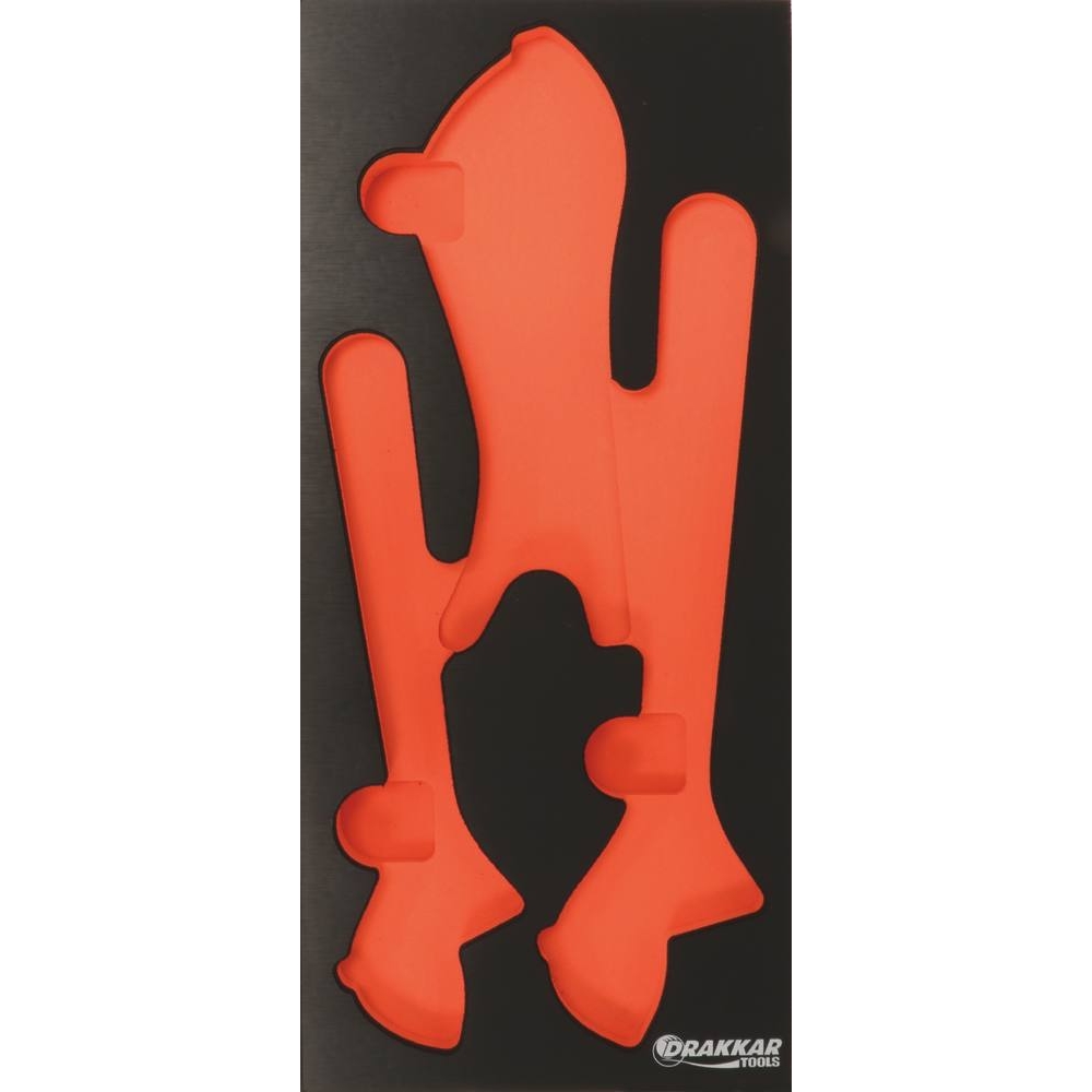 Module mousse 395x178mm métal vide pour clés à molette et pince étau DRAKKAR TOOLS - 09759