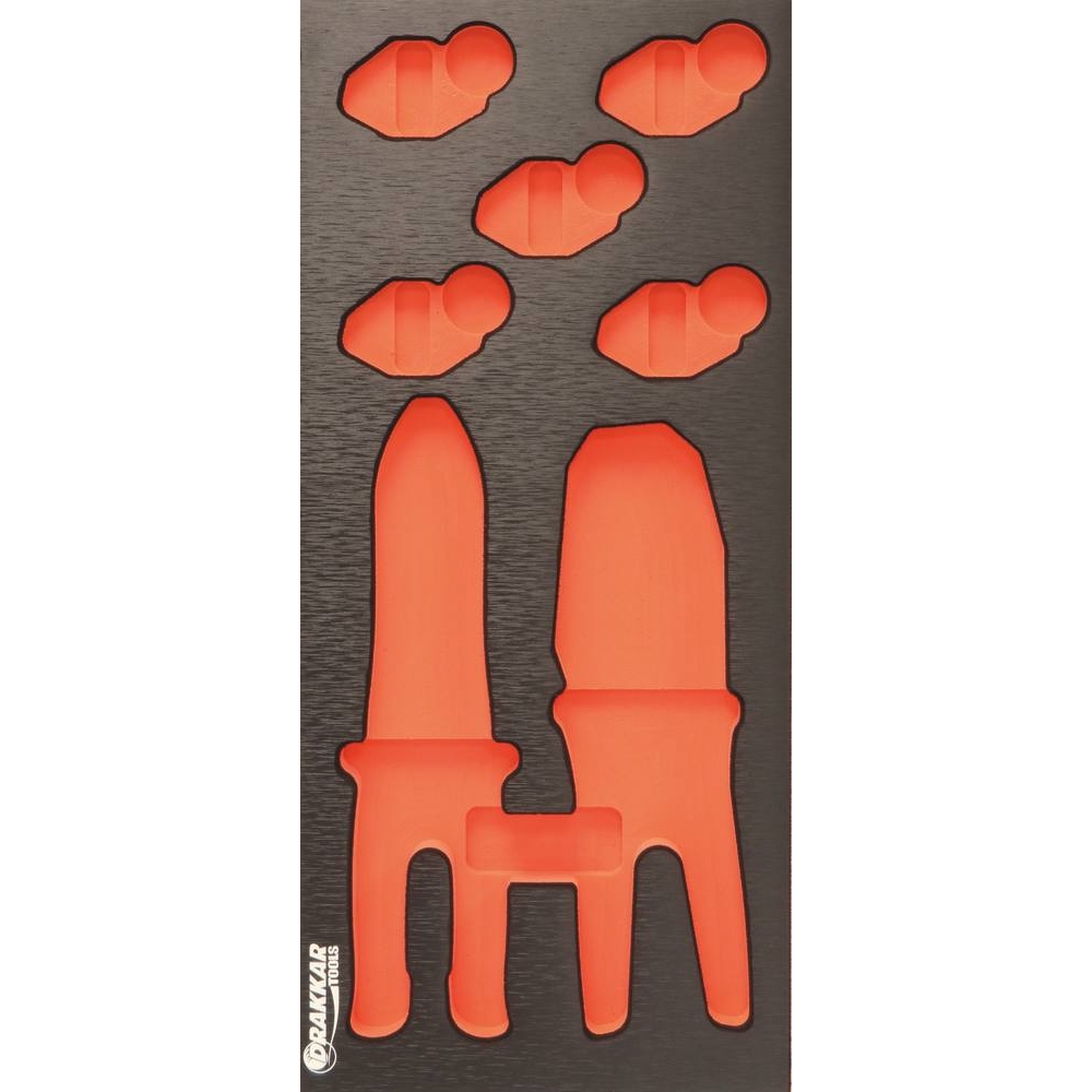 Module mousse 395x178mm métal vide pour pinces à sertir DRAKKAR TOOLS - 09771