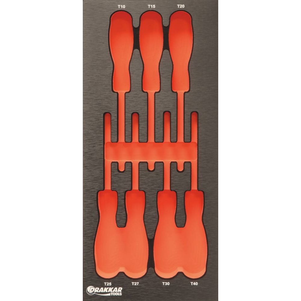 Module mousse 395x178mm métal vide pour tournevis Torx DRAKKAR TOOLS - 09775