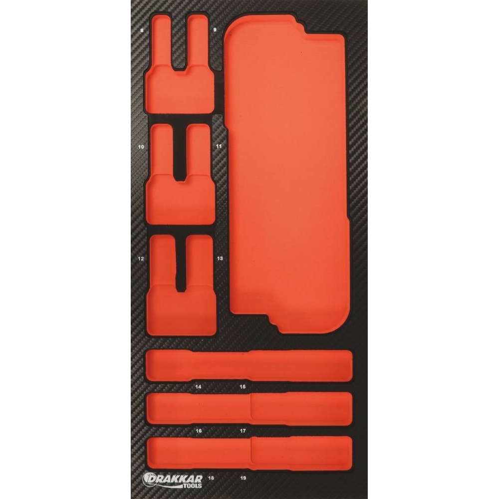 Module mousse 402x189mm carbone vide pour douilles longues 1/2