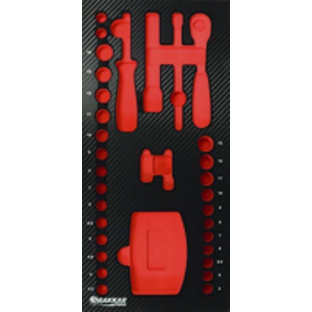 Module mousse finition carbone vide douilles radio DRAKKAR TOOLS - 09803