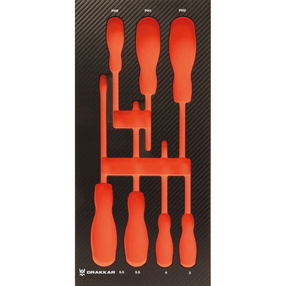 Module mousse 402x189mm carbone vide pour tournevis DRAKKAR TOOLS - 09815