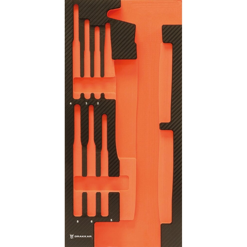 Module mousse 402x189mm carbone vide pour marteau/burin/chasse-goupille DRAKKAR TOOLS - 09816
