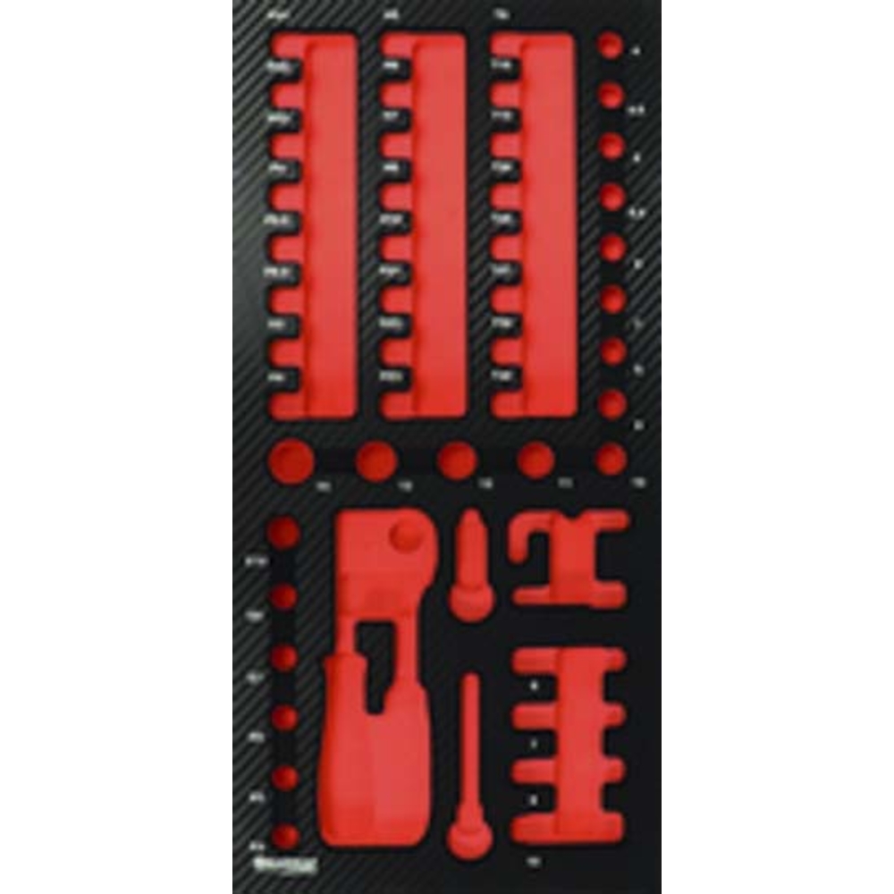 Module mousse finition carbone vide coffret douilles 57 pcs DRAKKAR TOOLS - 09821