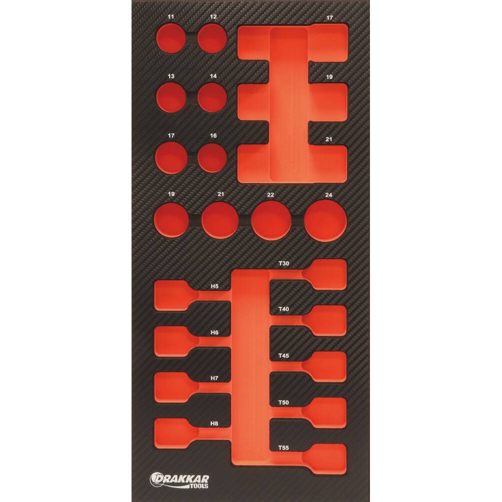 Module mousse 402x189mm carbone vide pour douilles à choc DRAKKAR TOOLS - 09822