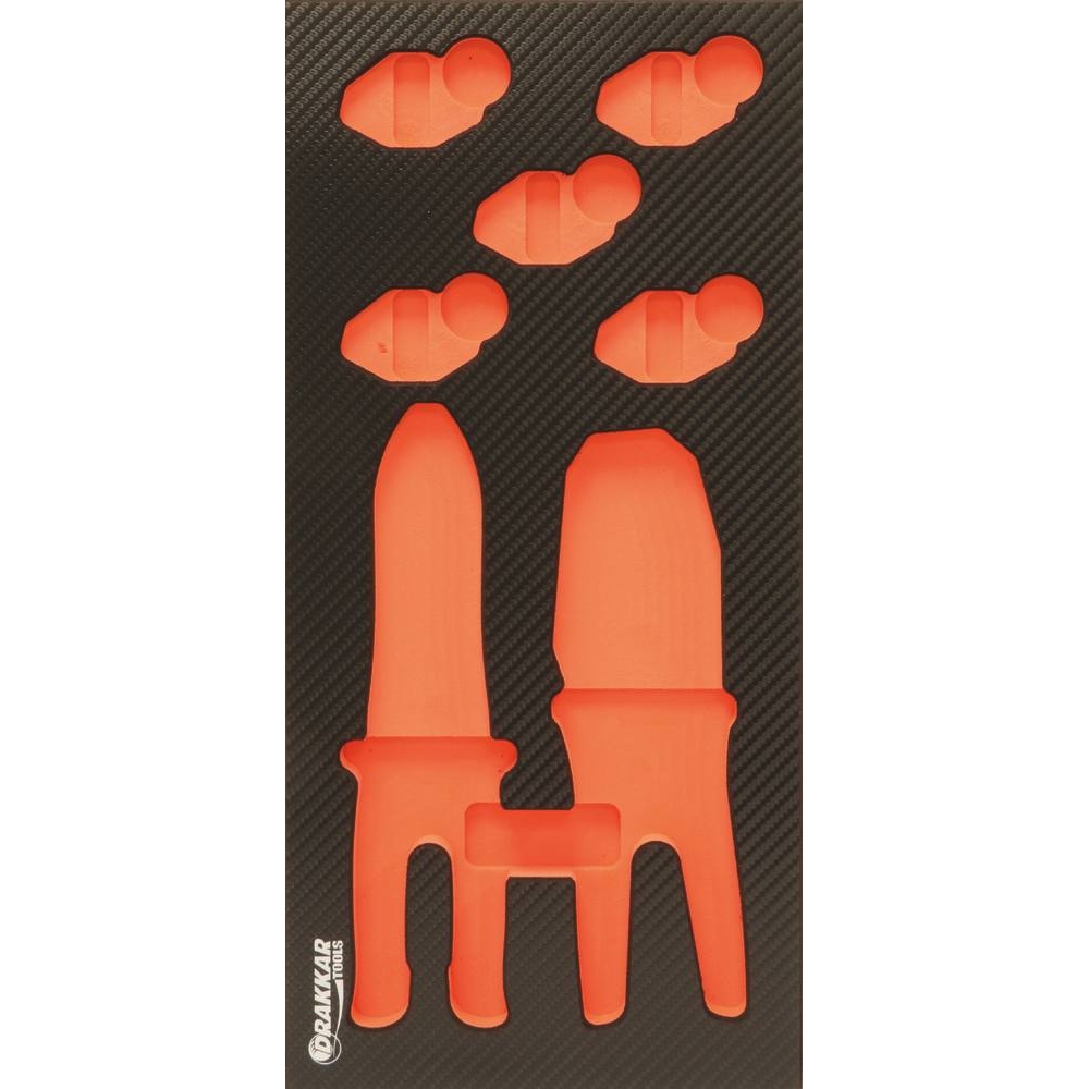 Module mousse 402x189mm carbone vide pour pinces à sertir DRAKKAR TOOLS - 09823