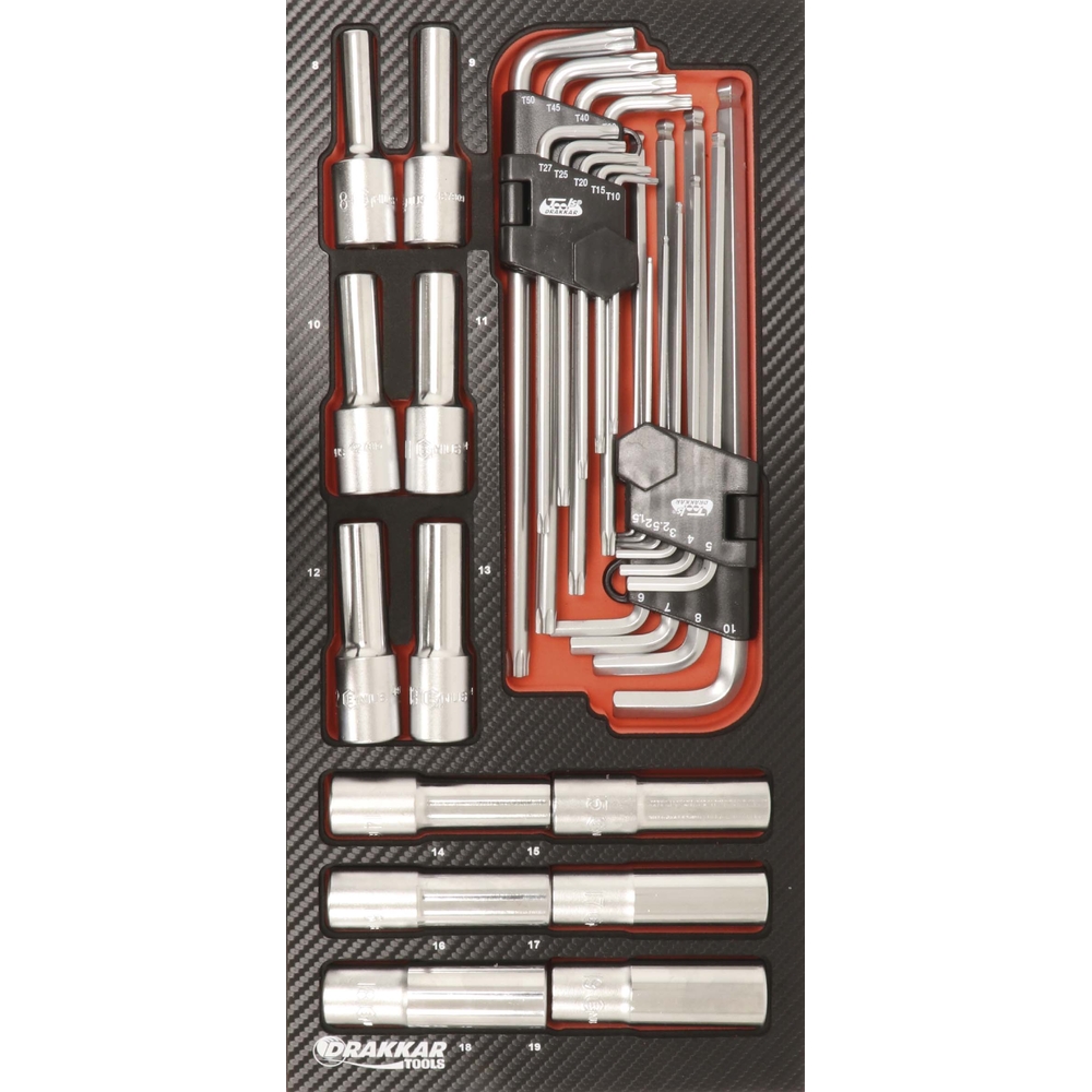 Module mousse finition carbone cle torx hex DRAKKAR TOOLS - 09868