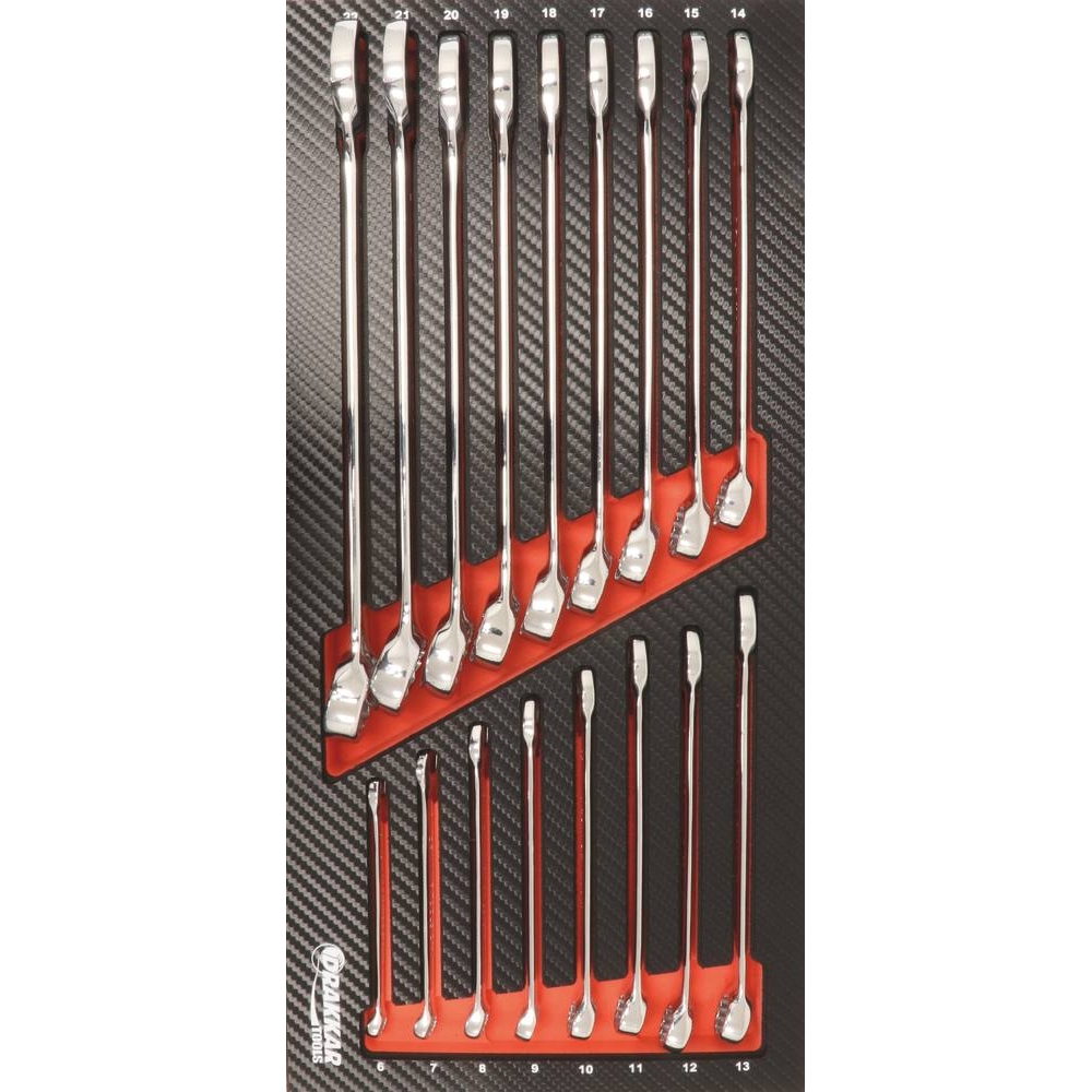 Module mousse 402x189mm carbone clés mixtes 6 à 22mm - 17 pcs DRAKKAR TOOLS - 09872