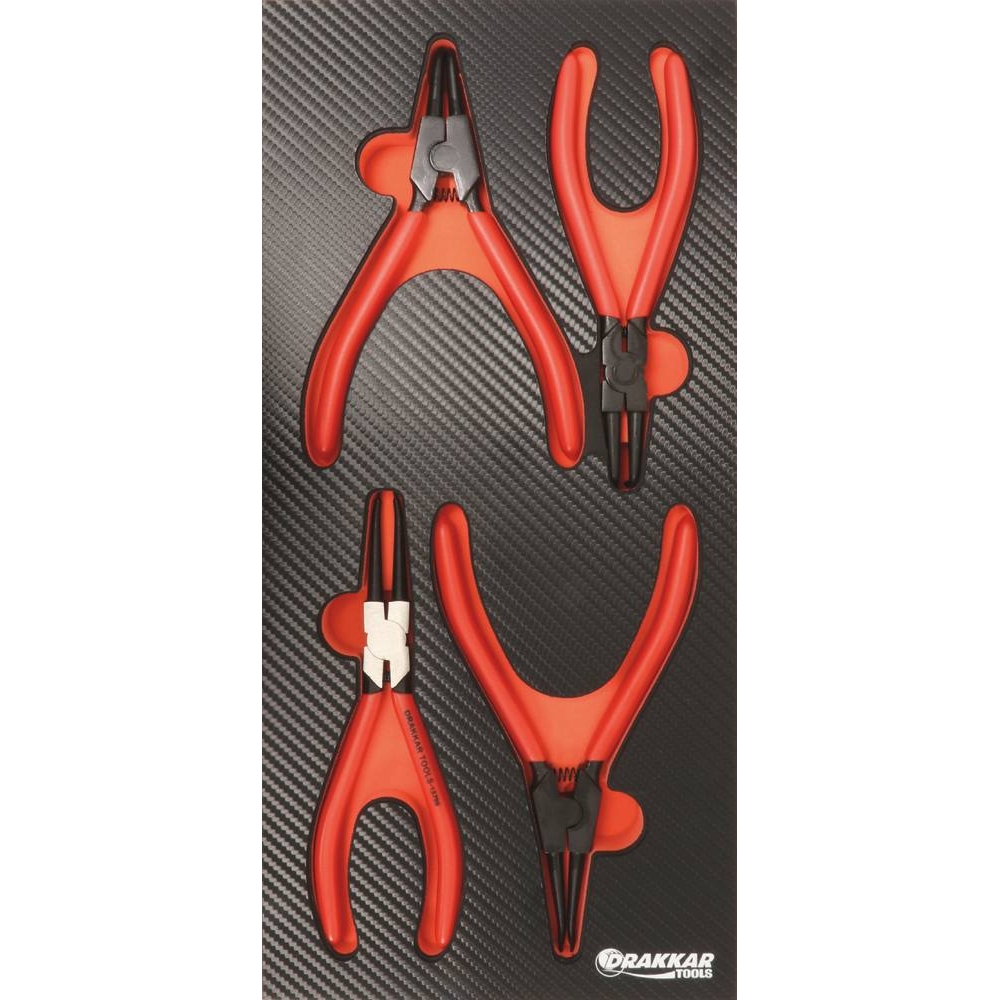 Module mousse 402x189mm carbone pinces circlips - 4 pcs DRAKKAR TOOLS - 09876