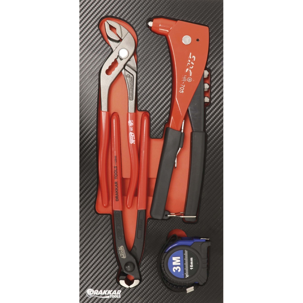 Module mousse finition carbone pinces a riveter / tenailles DRAKKAR TOOLS - 09878