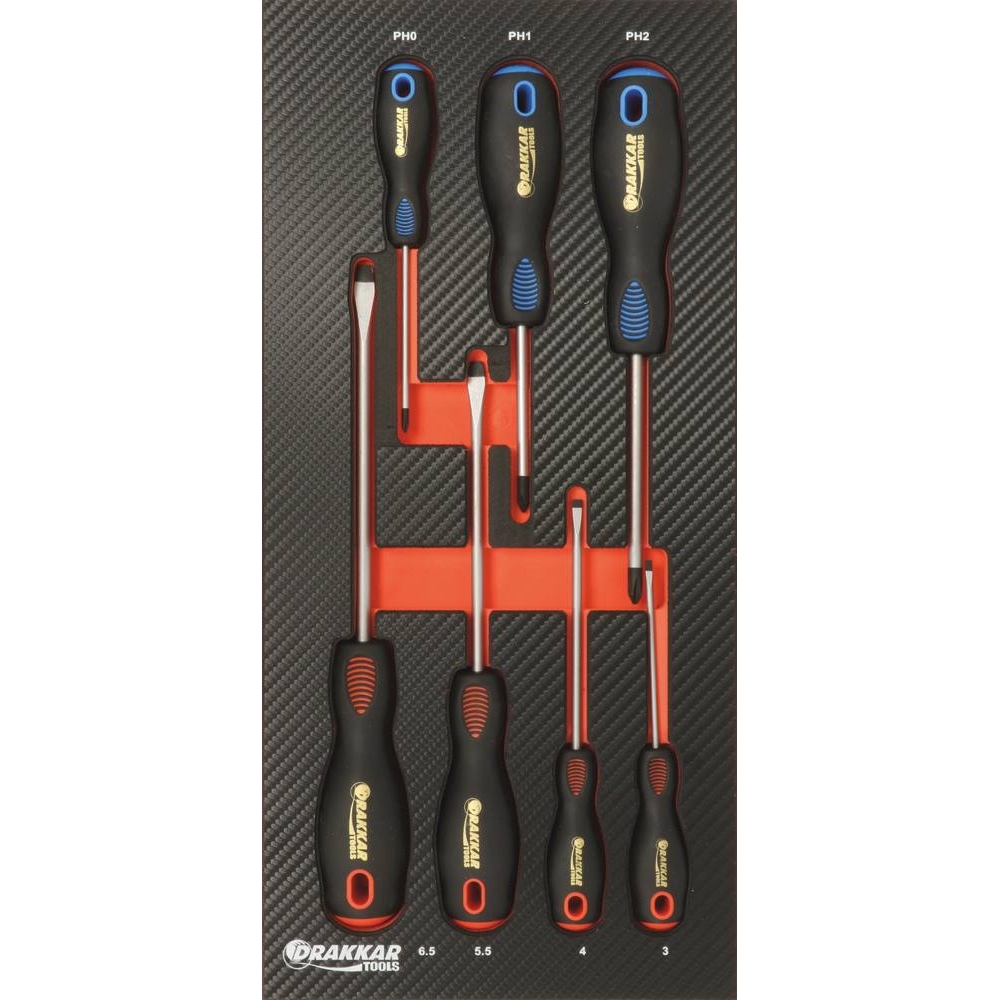 Module mousse 402x189mm carbone tournevis - 7 pcs DRAKKAR TOOLS - 09880