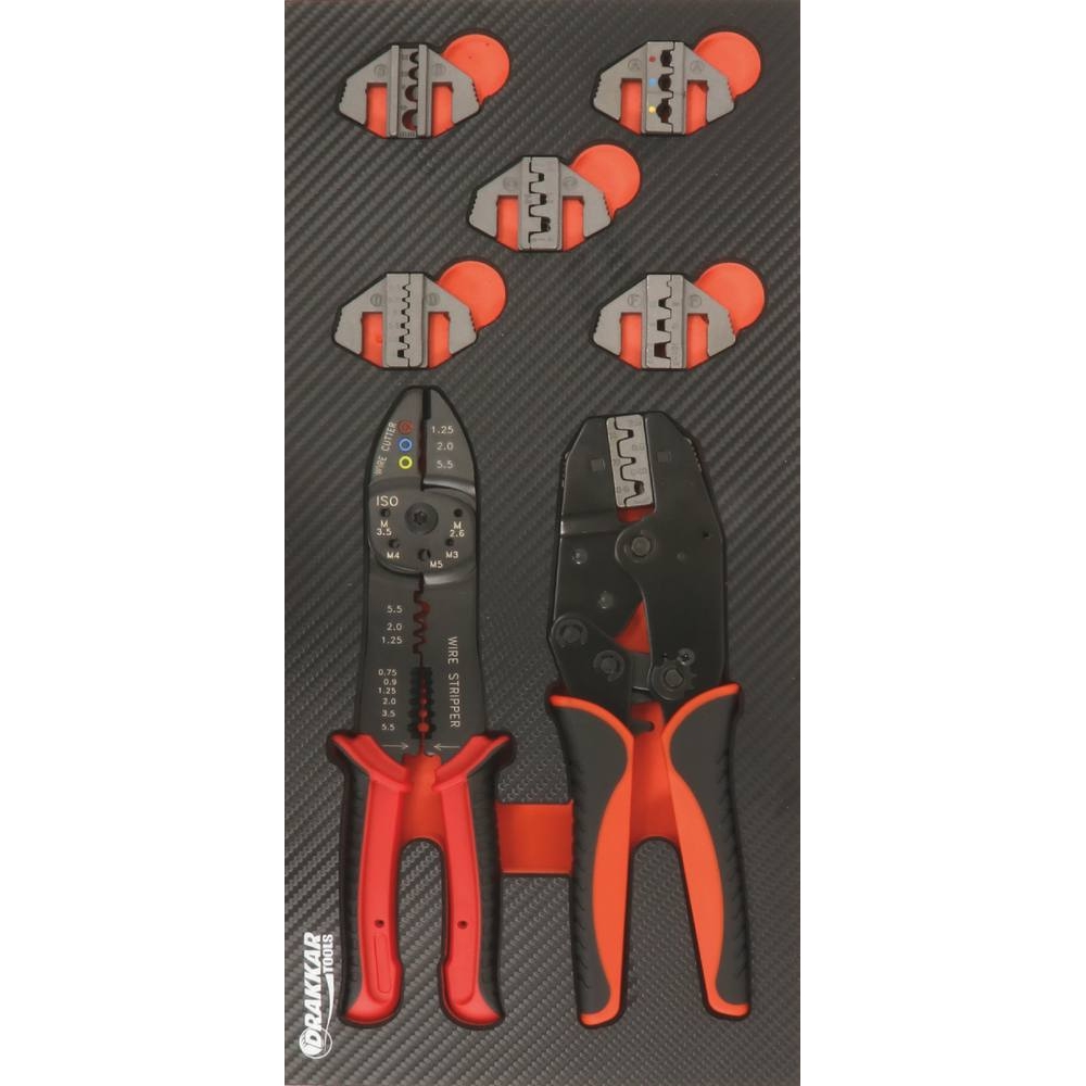 Module mousse 402x189mm carbone pinces à sertir - 8 pcs DRAKKAR TOOLS - 09887