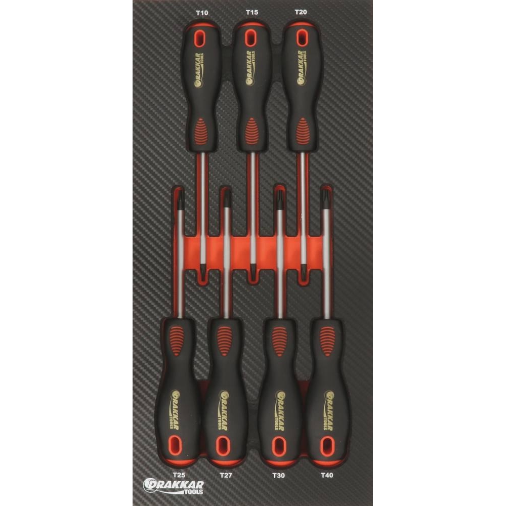 Module mousse 402x189mm carbone tournevis Torx - 7 pcs DRAKKAR TOOLS - 09891