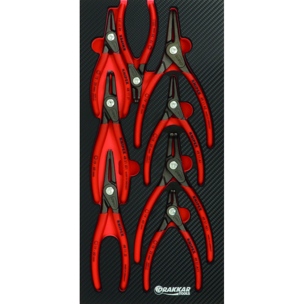 Module mousse finition carbone 8 pinces circlips KNIPEX - 09893