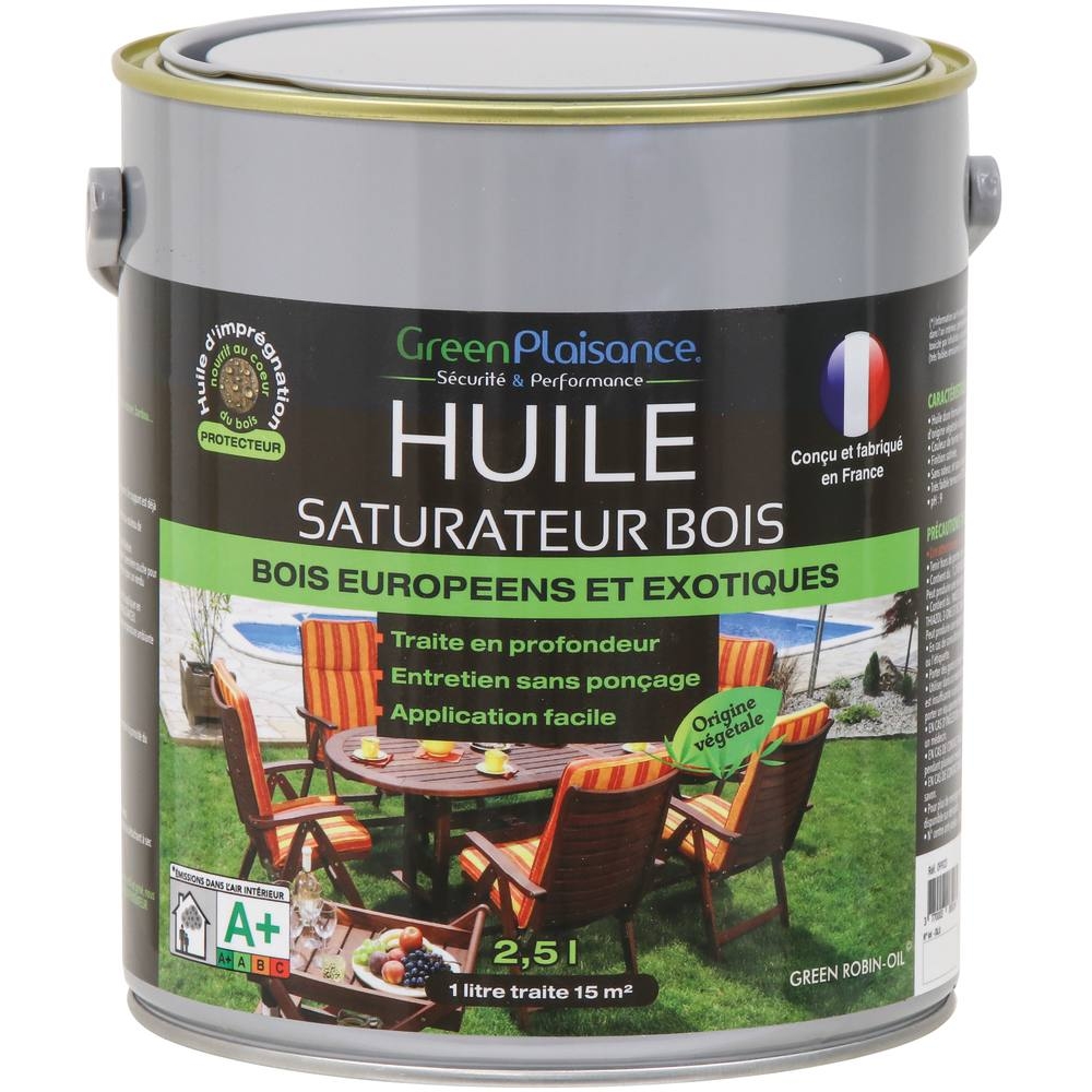 Huile saturateur spéciale mobilier teck et bois - pot de 2,5L GREEN PLAISANCE - 09923