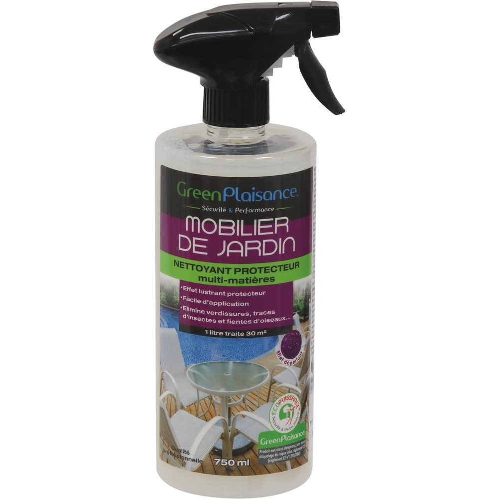 Nettoyant/protecteur mobilier de jardin alu et PVC - flacon spray de 750ml GREEN PLAISANCE - 09932