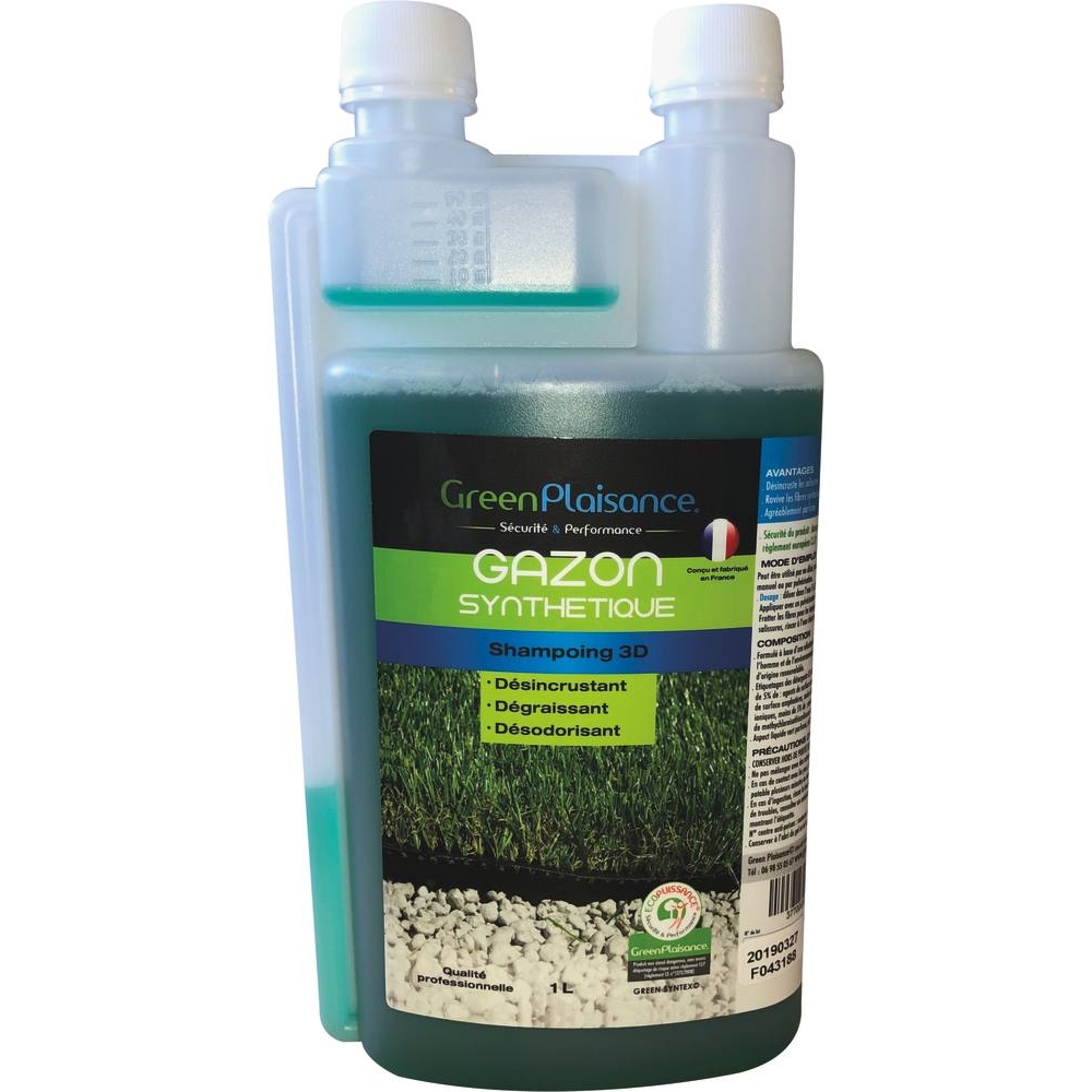 Shampoing concentré pour gazon synthétique - bidon de 1L avec bouchon doseur GREEN PLAISANCE - 09942