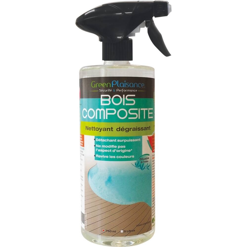 Détachant bois composite spécial terrasse - flacon spray de 750ml - GREEN PLAISANCE - 09944