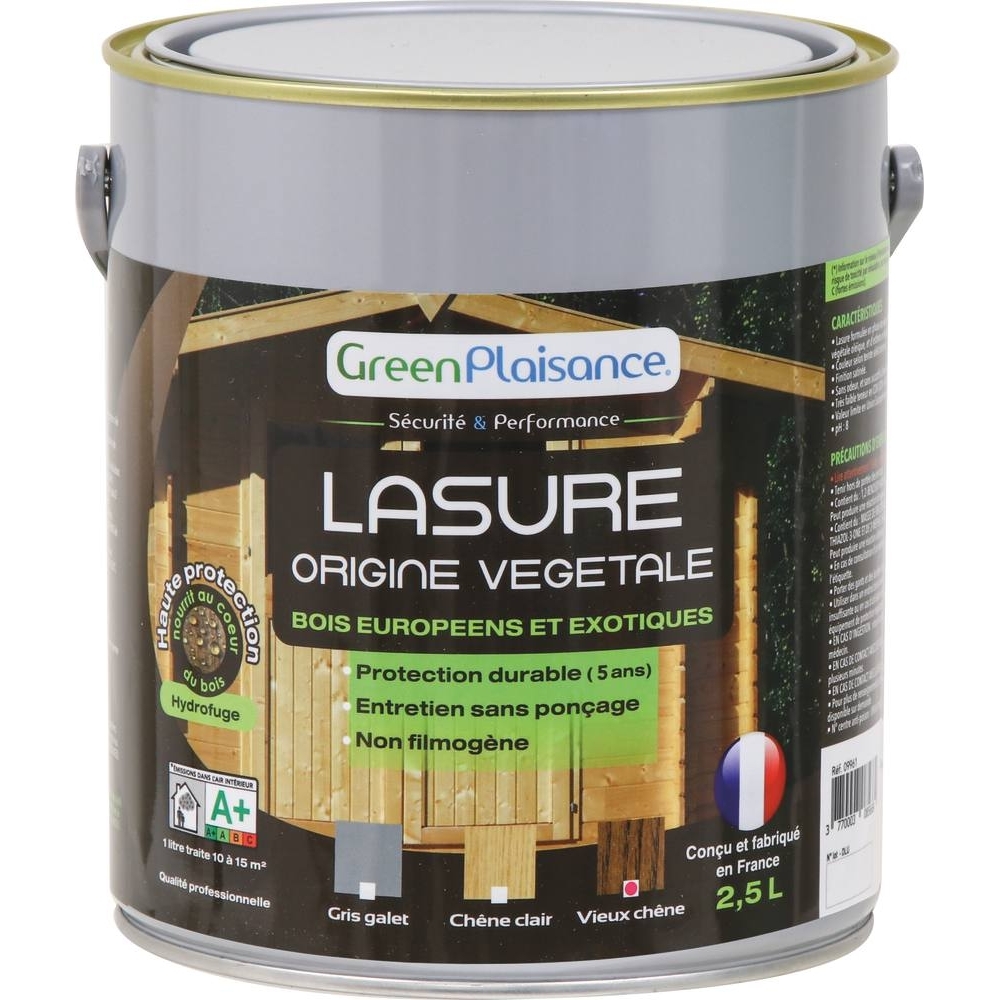 Lasure écologique abris de jardin chêne foncé - pot de 2,5L GREEN PLAISANCE - 09961