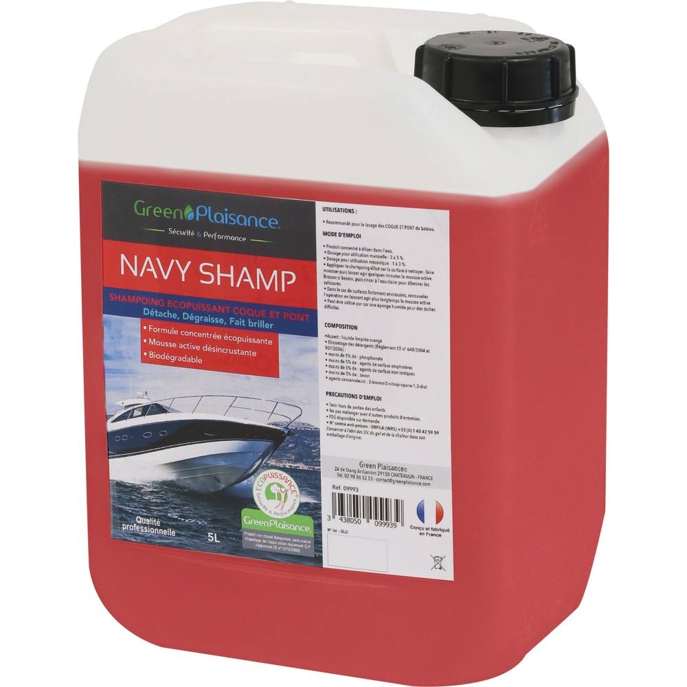 Shampoing coque et pont super concentré - bidon de 5L GREEN PLAISANCE - 09993