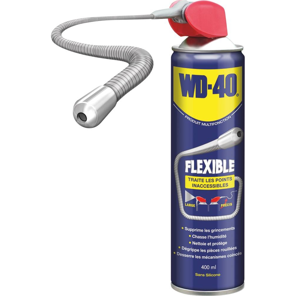 Dégrippant multifonctions avec tête 2 jets avec bec flexible 180mm - aérosol 400ml WD-40 - 10110