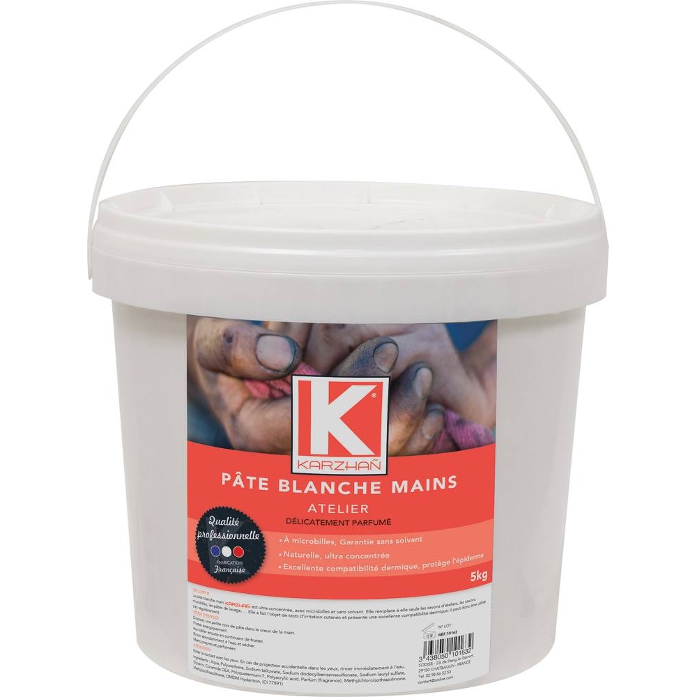 Pâte de lavage des mains avec abrasif végétal - seau de 5kg KARZHAN - 10163