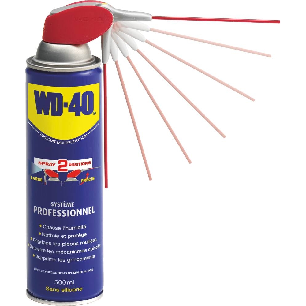 Dégrippant multifonctions avec tête 2 jets - aérosol 500ml WD-40 - 10255