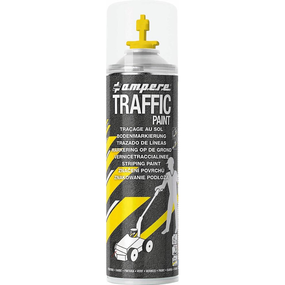 Peinture de traçage de lignes permanent jaune - aérosol 650ml AMPERE - 10271