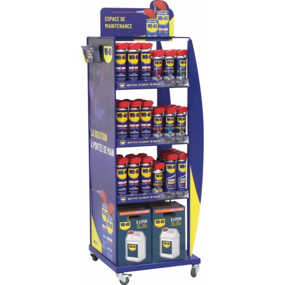 Presentoir 84 aerosols 500ml + 3 bidons 5l WD-40 - 10274